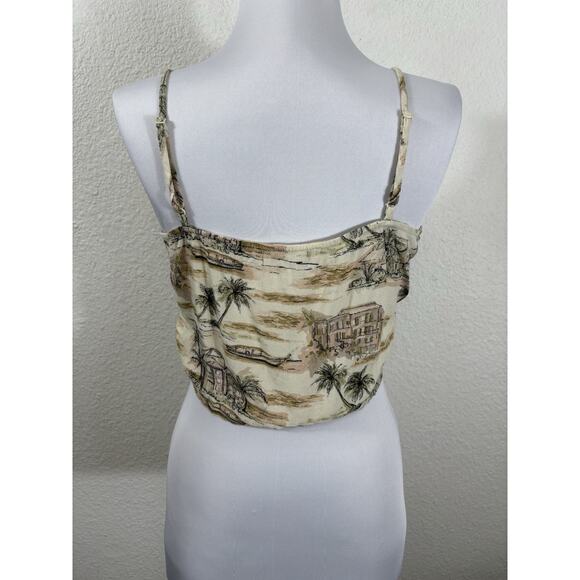 American Eagle Cropped Top Size S Viscose Beachy Multicolor Sleeveless - Picture 4 of 9